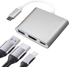 Type-C to HDMI 4K 3-in-1 Multiport Adapter – USB-C Hub for Display, Data, and Charging