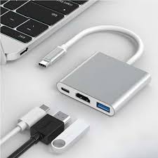 Type-C to HDMI 4K 3-in-1 Multiport Adapter – USB-C Hub for Display, Data, and Charging