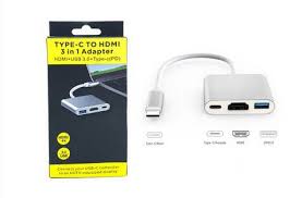 Type-C to HDMI 4K 3-in-1 Multiport Adapter – USB-C Hub for Display, Data, and Charging
