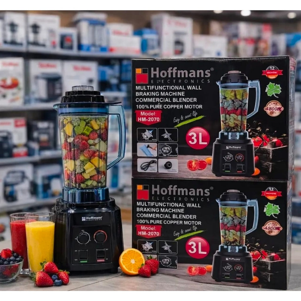 Hoffmans 3L Commercial Blender Powerful High-Speed Kitchen Blender for Juice, Smoothies & Grinding