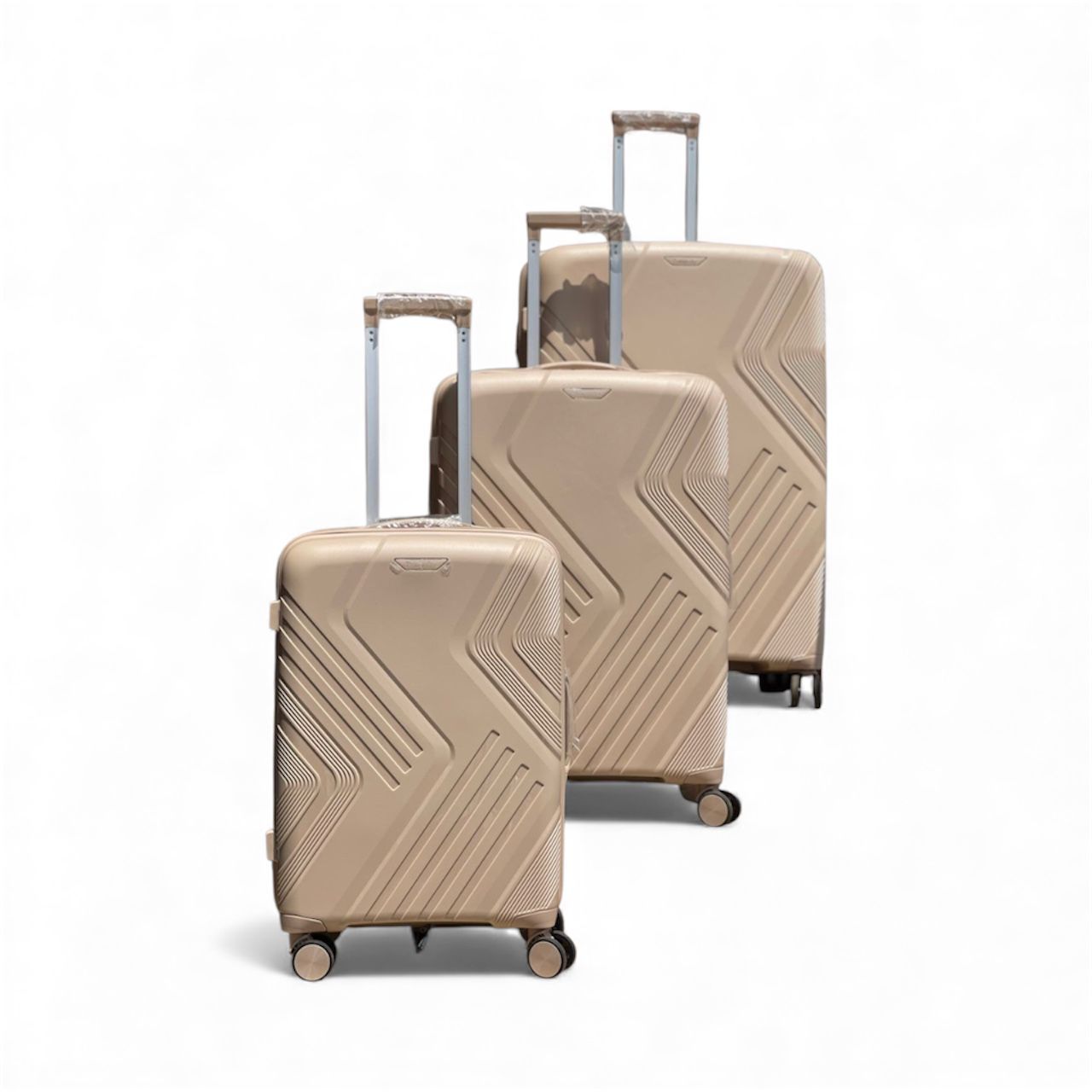 3-Piece Rubber Suitcase Set | Durable Hardshell Luggage Set with Spinner Wheels