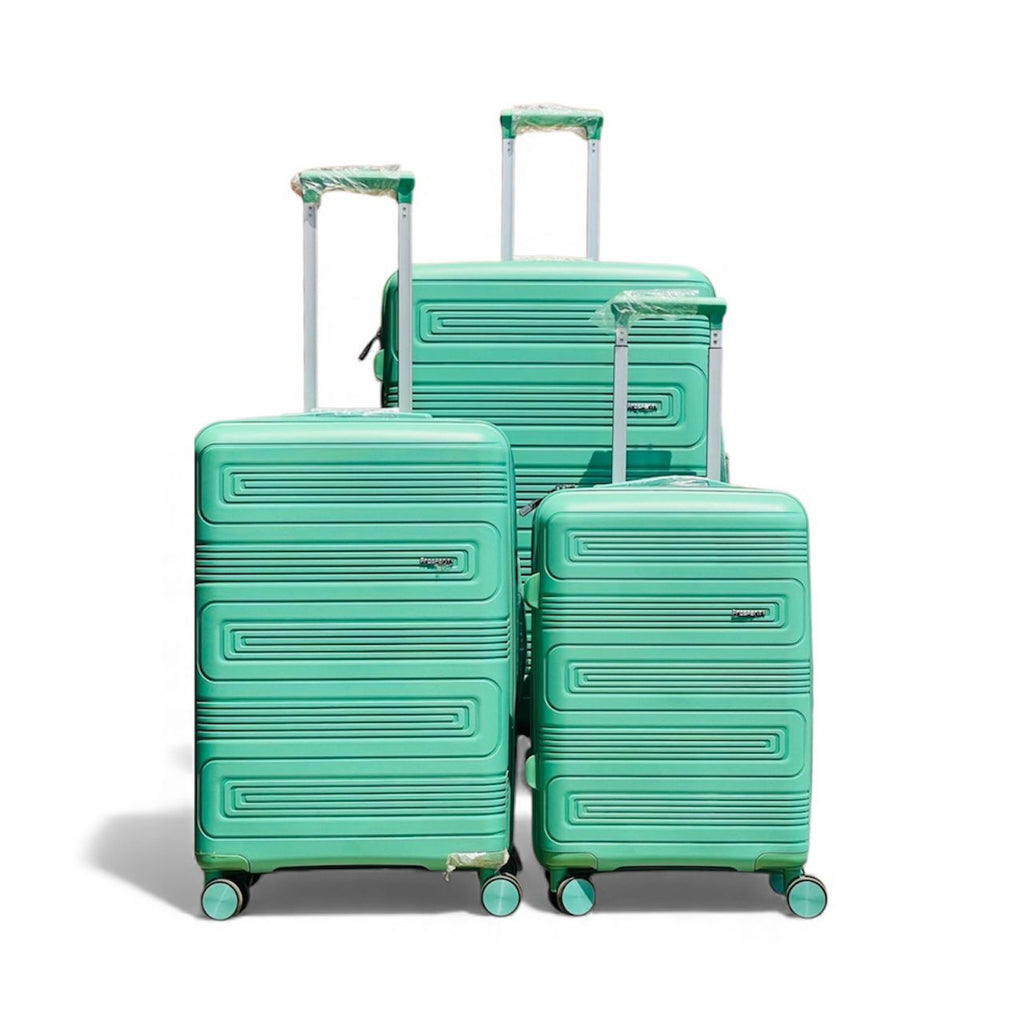 3-Piece Rubber Suitcase Set | Durable Hardshell Luggage Set with Spinner Wheels