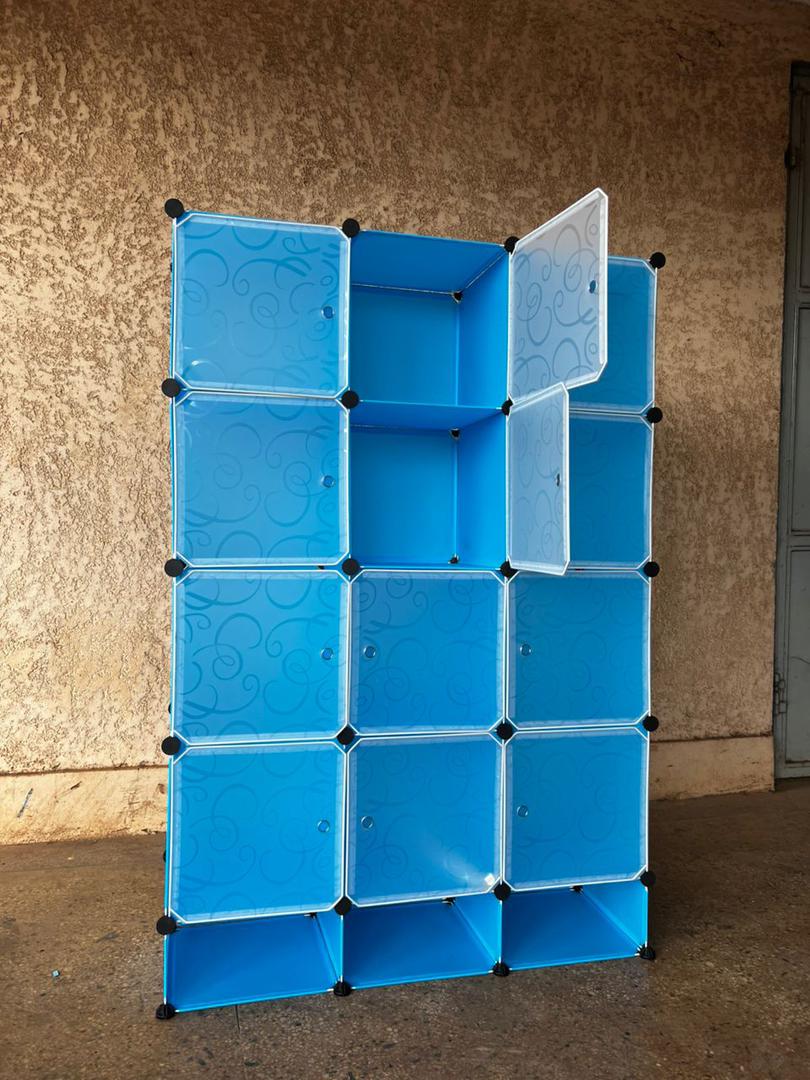 3-Column Plastic Closet Organizer - Large Capacity Waterproof Wardrobe with Easy Assembly