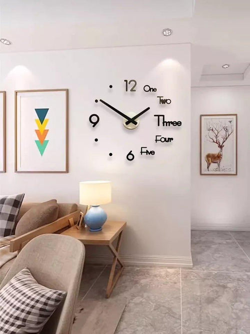 3D Wall Clock – DIY Large Sticker Clock for Home & Office Décor - LIFE STORES UGANDA
