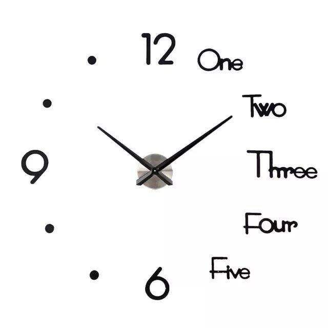 3D Wall Clock – DIY Large Sticker Clock for Home & Office Décor - LIFE STORES UGANDA