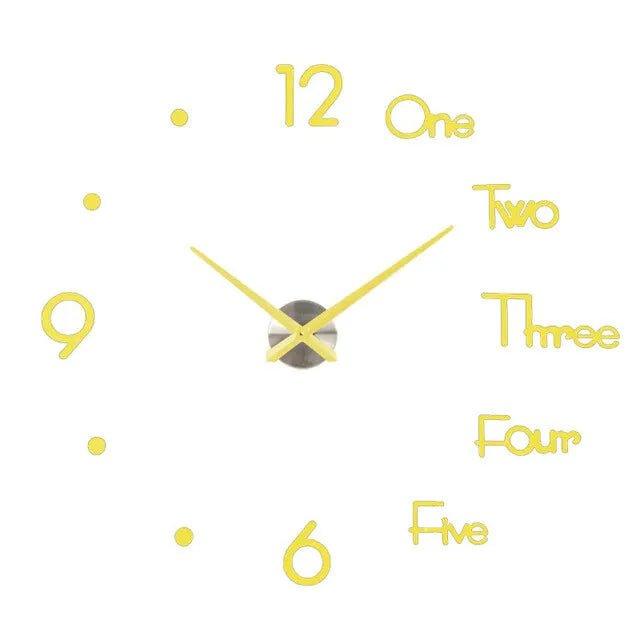 3D Wall Clock – DIY Large Sticker Clock for Home & Office Décor - LIFE STORES UGANDA