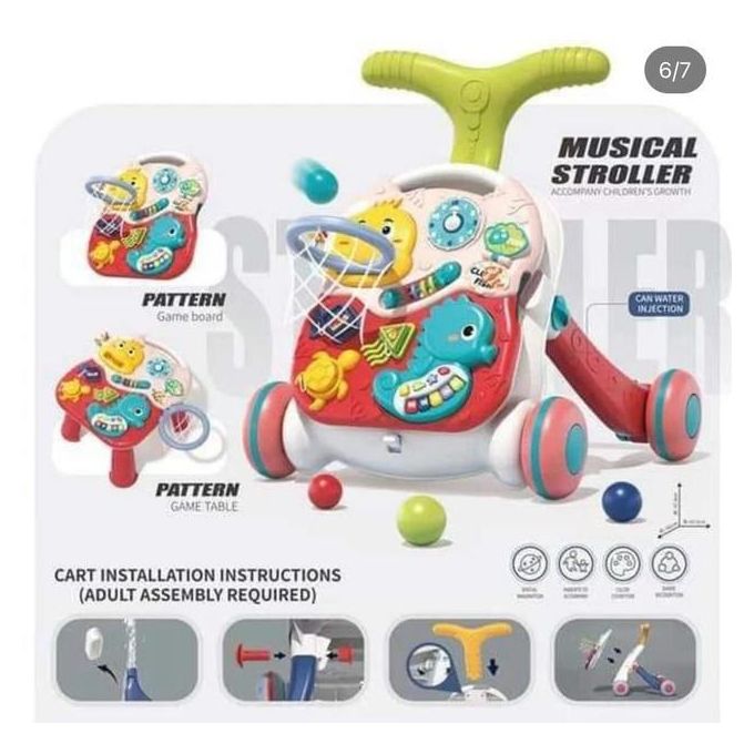 3-in-1 Baby Walker & Activity Center | Push Walker, Activity Table & Learning Center | Toy for Standing, Walking & Play (6+ Months)