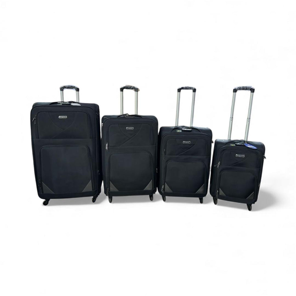 4-Piece Fabric Suitcase Set | 20" 24" 28" 32" Lightweight Luggage with Spinner Wheels