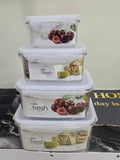 4-in-1 Rectangular Food Container Set – Airtight, Stackable & BPA-Free Fresh Food Storage Solution