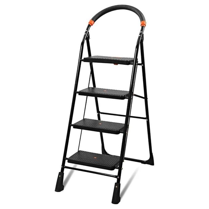4-Step Heavy Duty Foldable Ladder – Anti-Slip Steel Folding Ladder for Home, Office & Warehouse Use