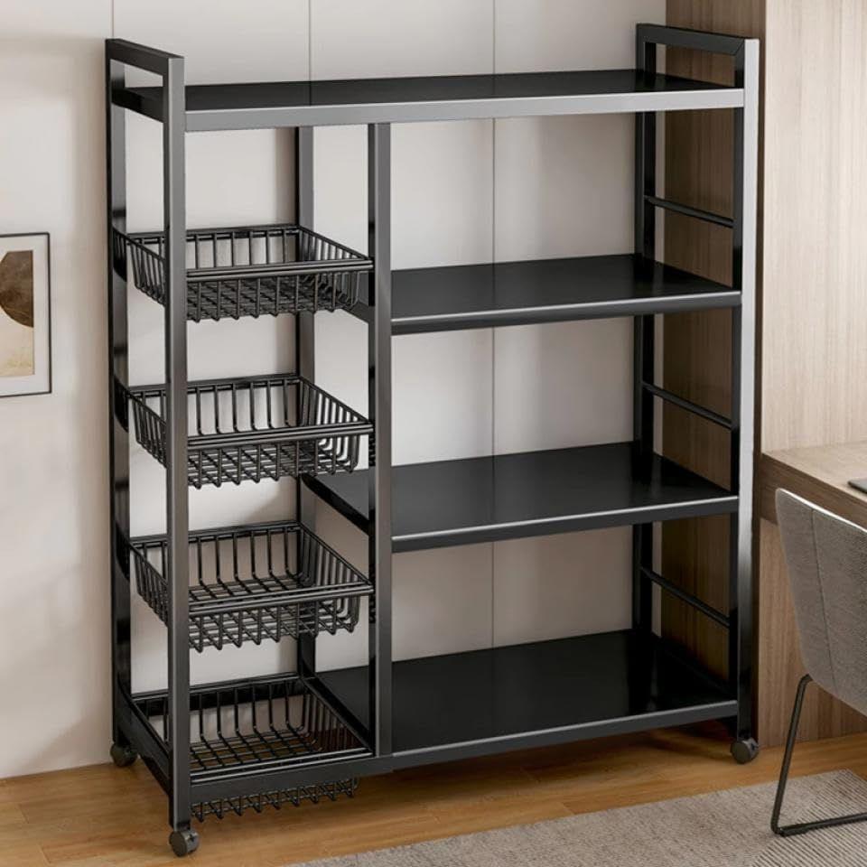 4-Tier Kitchen Storage Microwave Rack – Mobile & Space-Saving Organizer - LIFE STORES UGANDA