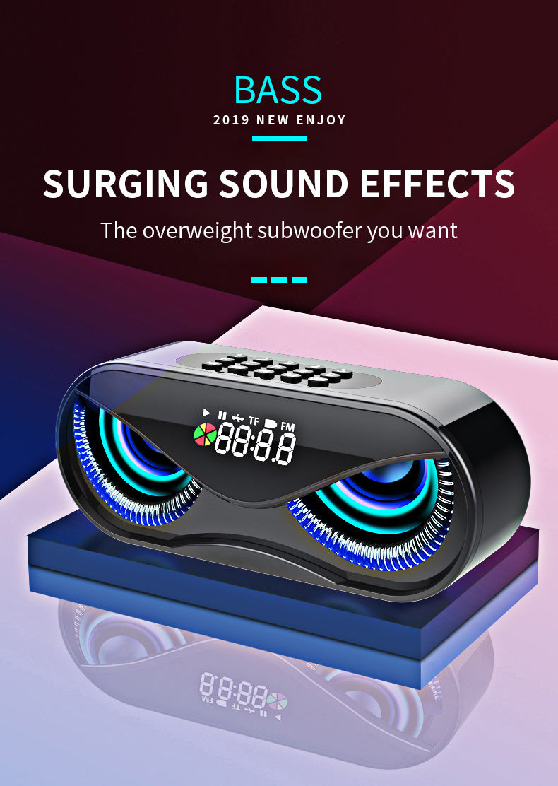 Colorful Lights Bluetooth Speaker with Dual Speakers, Time Display & Alarm Clock – Portable 2500mAh Battery - LIFE STORES UGANDA
