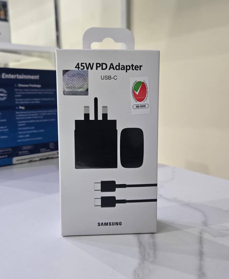 Samsung 45W Super Fast Charger – USB-C PD Adapter + USB-C to USB-C Cable