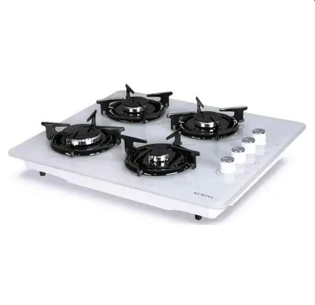 Luxell LX-40 TSHDF 4 Burner Glass Desktop Gas Cooker – White - LIFE STORES UGANDA