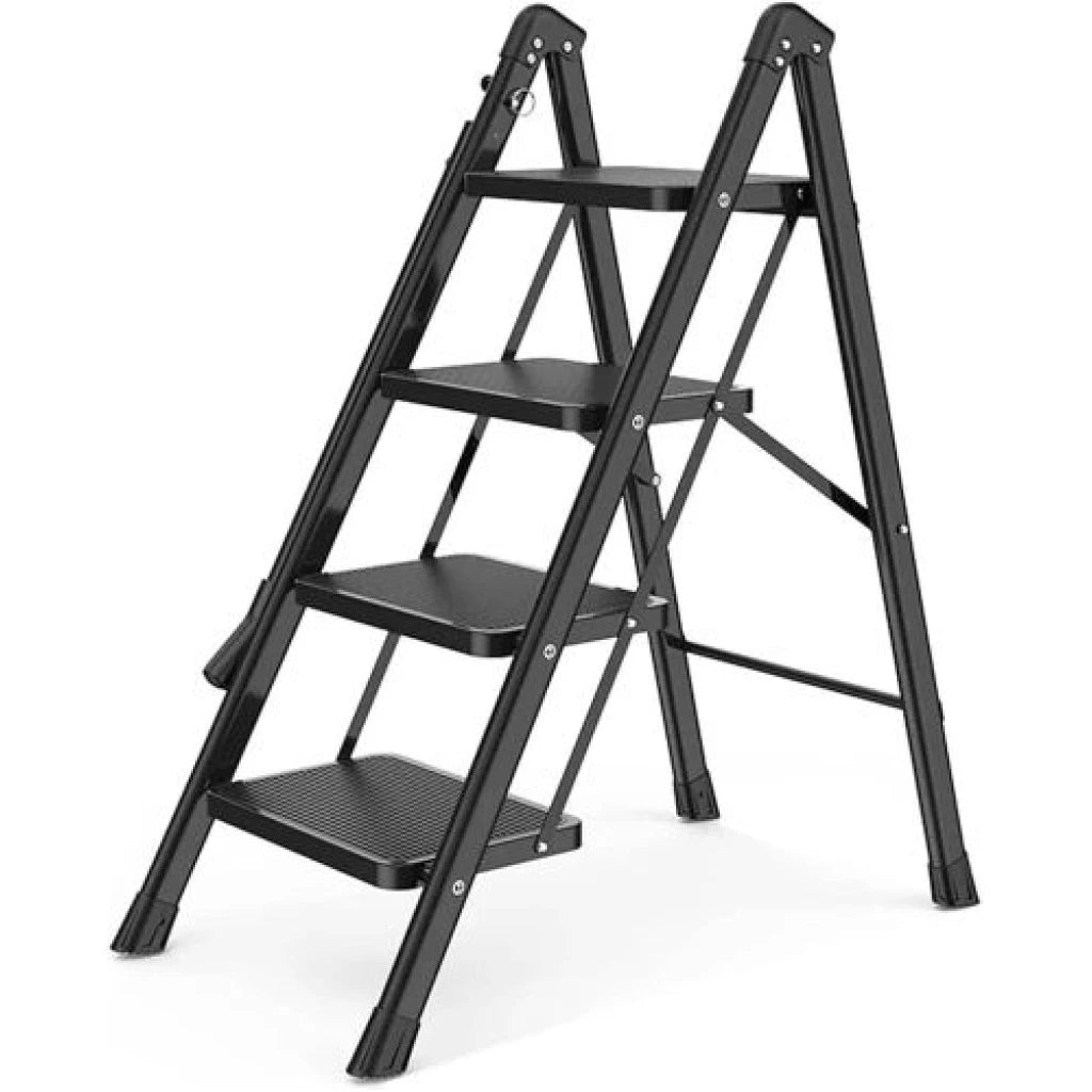 4-Step Folding Ladder – Anti-Slip, Lightweight, Multi-Use Step Stool with Handgrip for Home & Office