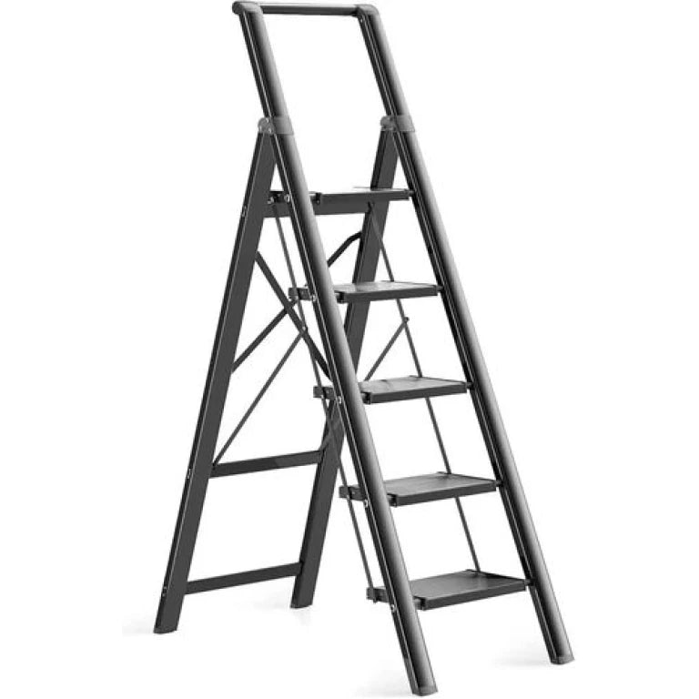 4-Step Folding Ladder – Anti-Slip, Lightweight, Multi-Use Step Stool with Handgrip for Home & Office