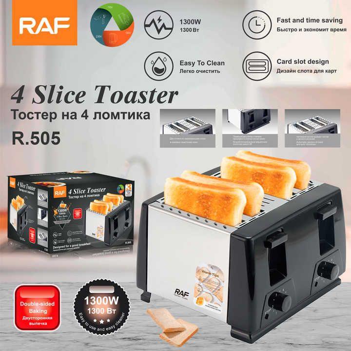 RAF .505 4-Slice Bread Toaster | 1300W Powerful Heating, Adjustable Browning & Easy Cleaning - LIFE STORES UGANDA