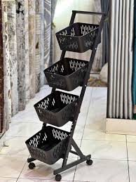 4-Tier Fruit & Vegetable Storage Rack – Multi-Purpose Organizer with Wheels