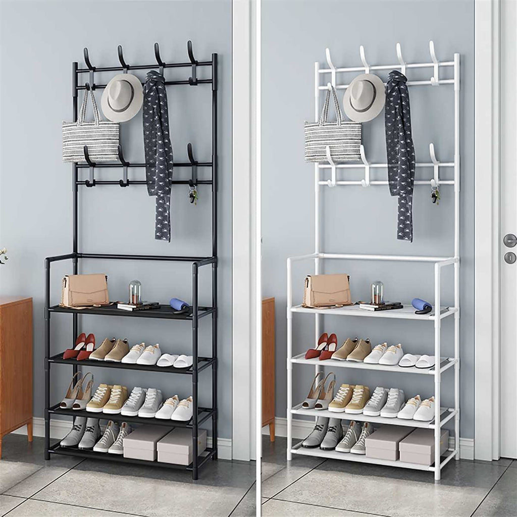 4-Tier Shoe & Hat Rack – Space-Saving Steel Organizer