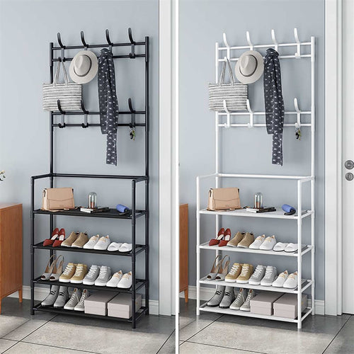 4-Tier Shoe & Hat Rack – Space-Saving Steel Organizer