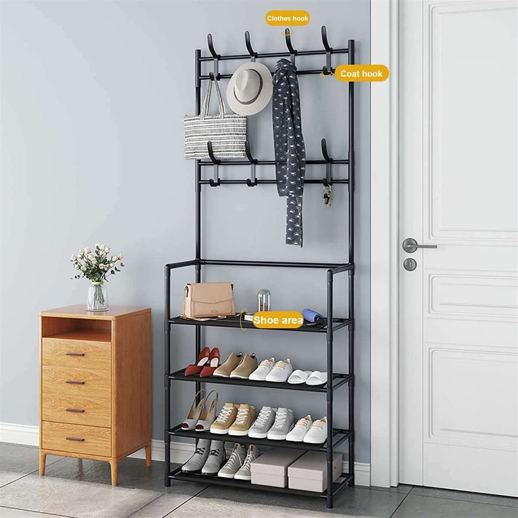 4-Tier Shoe & Hat Rack – Space-Saving Steel Organizer