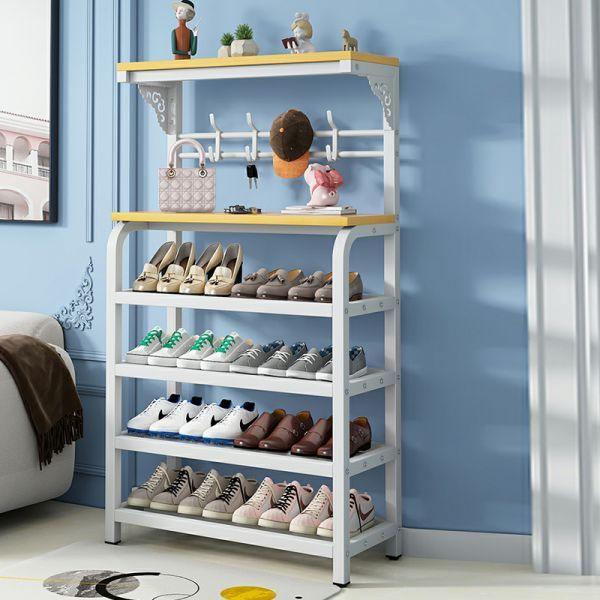 Modern Metal Shoe Rack with Shelves - 31"L x 11"W x 51"H (Black/Gray) - LIFE STORES UGANDA