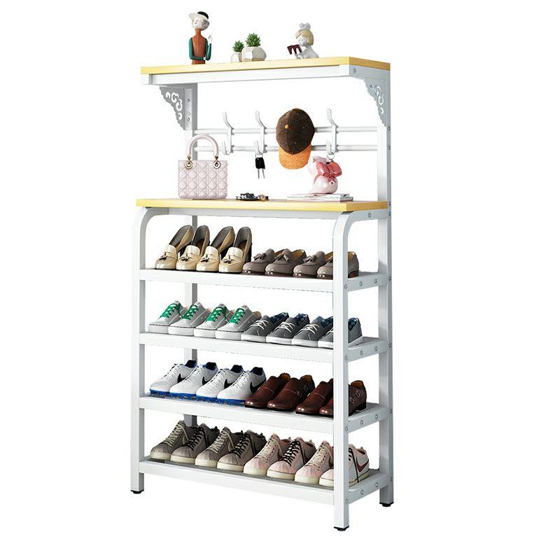 Modern Metal Shoe Rack with Shelves - 31"L x 11"W x 51"H (Black/Gray) - LIFE STORES UGANDA