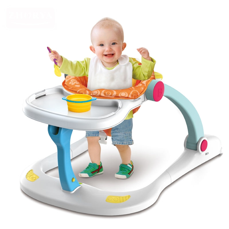 4-in-1 Musical Learning Baby Walker | Multifunctional Stroller with Parts, Lights & Sounds | Activity Walker for Toddlers