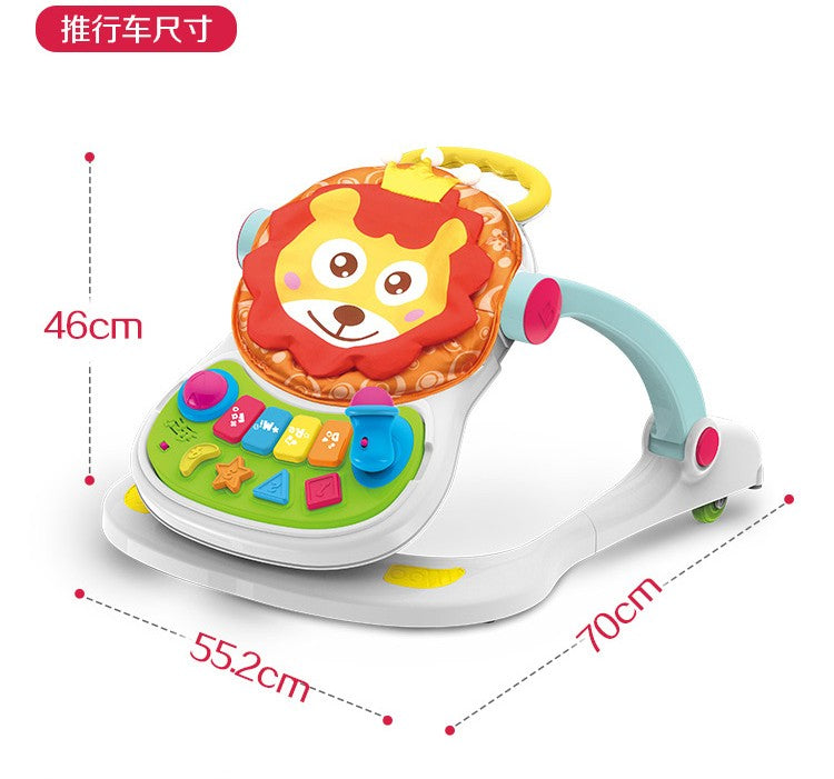 4-in-1 Musical Learning Baby Walker | Multifunctional Stroller with Parts, Lights & Sounds | Activity Walker for Toddlers