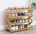 4-Tier Bamboo Shoe Rack – Stylish & Sustainable Home Organization - LIFE STORES UGANDA