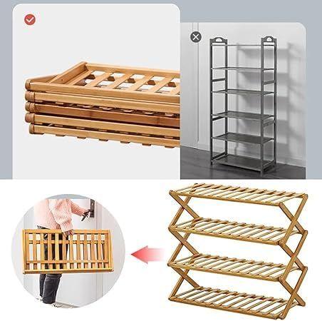 4-Tier Bamboo Shoe Rack – Stylish & Sustainable Home Organization - LIFE STORES UGANDA