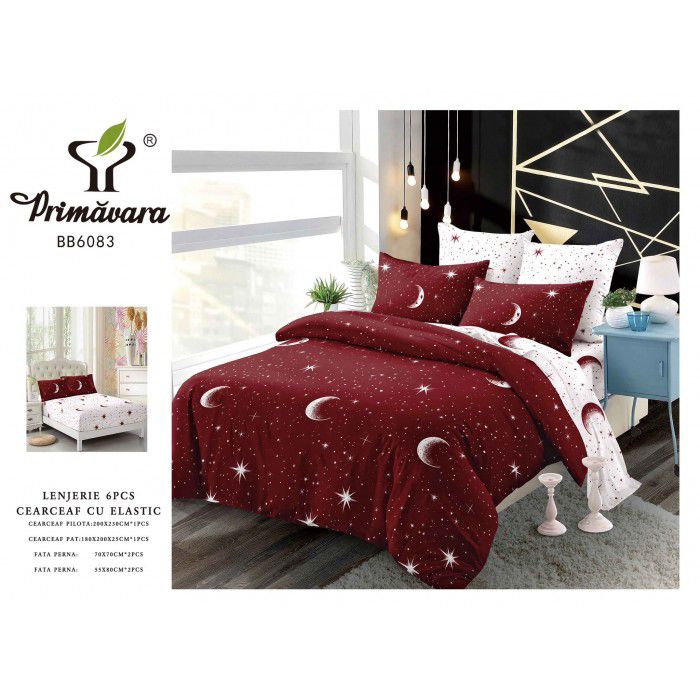 4-Pcs Duvet Set 5x6 with 2 Pillows, 1 Bedsheet & 1 Duvet Cover - Complete Bedding Package