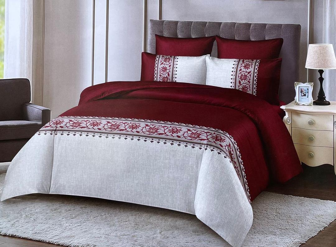 4-Piece 6x6 Duvet Set with 2 Pillows, 1 Bedsheet & 1 Duvet Cover - Complete Queen Bedding Set