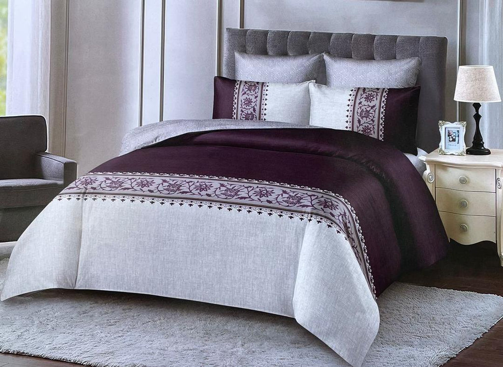 4-Piece 6x6 Duvet Set with 2 Pillows, 1 Bedsheet & 1 Duvet Cover - Complete Queen Bedding Set