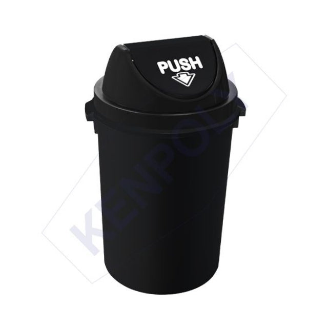 Kenpoly 50L PVC Plastic Dustbin – Large Round Trash Bin with Lid, Heavy-Duty Waste Bin for Home & Outdoor