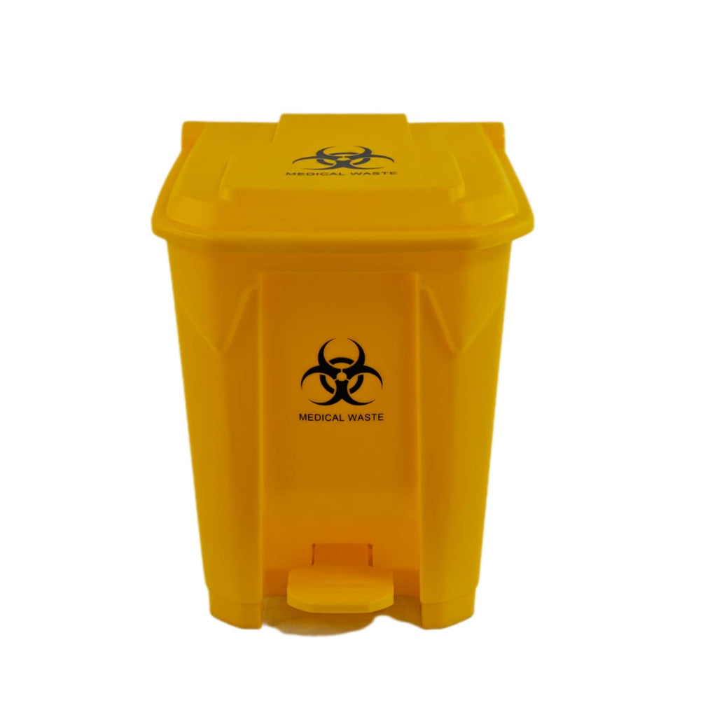 50L Medical Waste Bin – Biohazard Pedal Trash Can, Plastic Recycling Bin with Lid for Hospital & Clinic