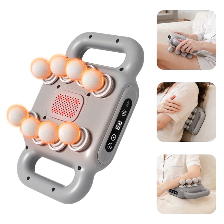 Multi-Head Percussion Fascia Massager Gun- 8-Head Deep Tissue Muscle Massager with LCD & Type-C Charging