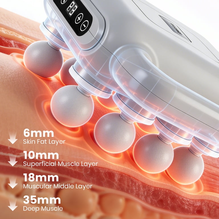 Multi-Head Percussion Fascia Massager Gun- 8-Head Deep Tissue Muscle Massager with LCD & Type-C Charging
