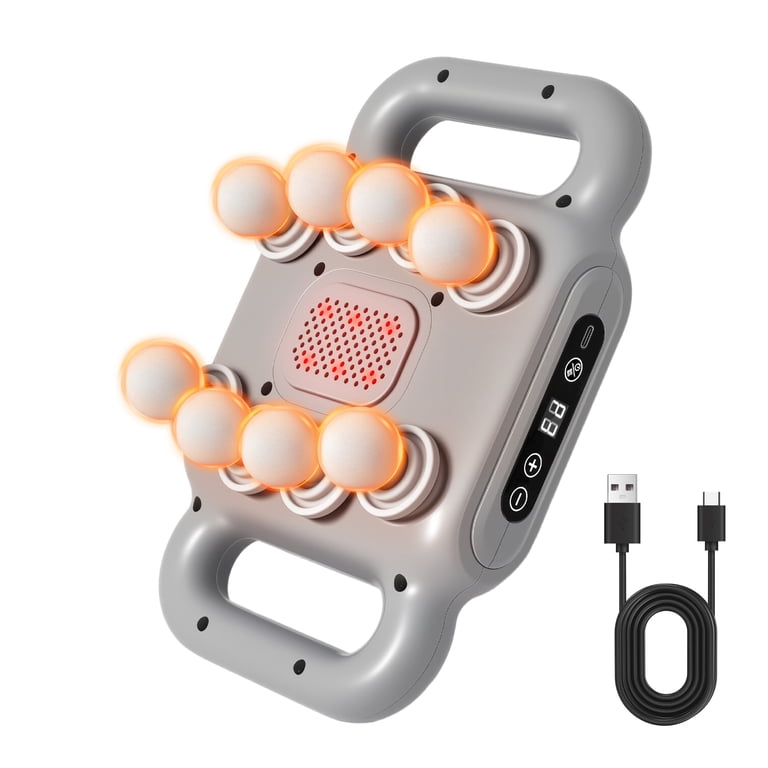 Multi-Head Percussion Fascia Massager Gun- 8-Head Deep Tissue Muscle Massager with LCD & Type-C Charging