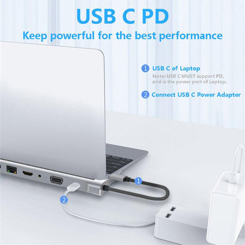 Hub Laptop Expansion Dock – 11in1 Multifunctional Docking Station – The Ultimate Connectivity Solution - LIFE STORES UGANDA