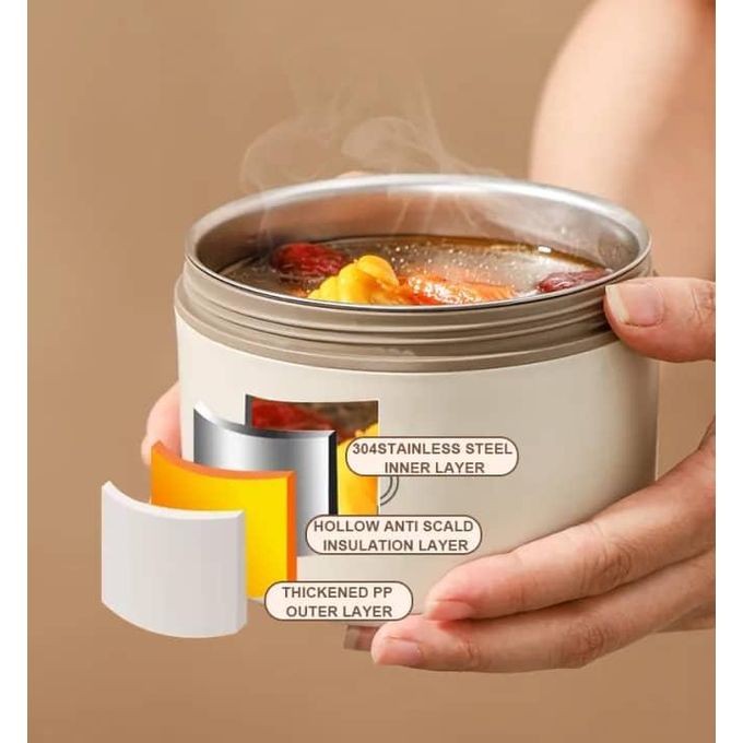 5-in-1 Insulated Lunch Box Set with Thermal Bag | 4 Section Food Container for Adults & Kids | Keep Food Hot for Hours for Work, School & Travel