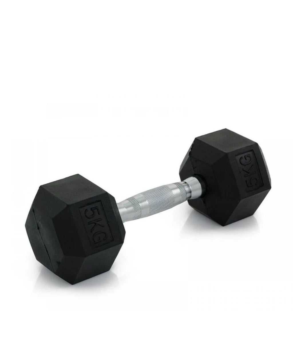 5KG Pair Rubber Head Dumbbells – Hexagonal Anti-Roll Design, Durable Rubber Coated, Floor Protection, Home Gym