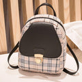 Ladies Check Lock Small Backpack – Trendy One Shoulder Diagonal Handbag with Coin Purse - LIFE STORES UGANDA