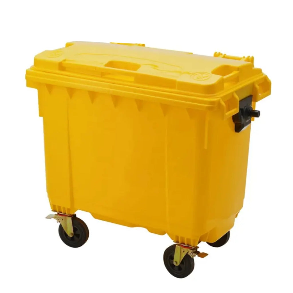 660L Wheelie Bin – Heavy-Duty HDPE Plastic Trash Can with 4 Wheels, Large Commercial Waste Container