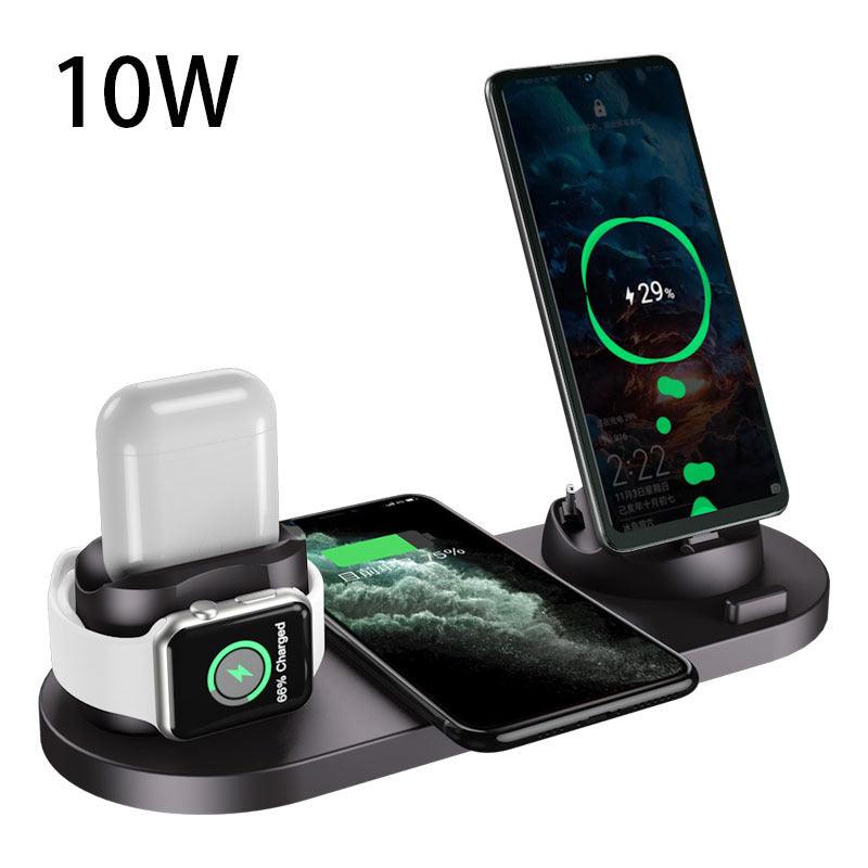 6-in-1 Wireless Charger Dock Station for iPhone, Phone, and Watch – Fast Charging Pad - LIFE STORES UGANDA