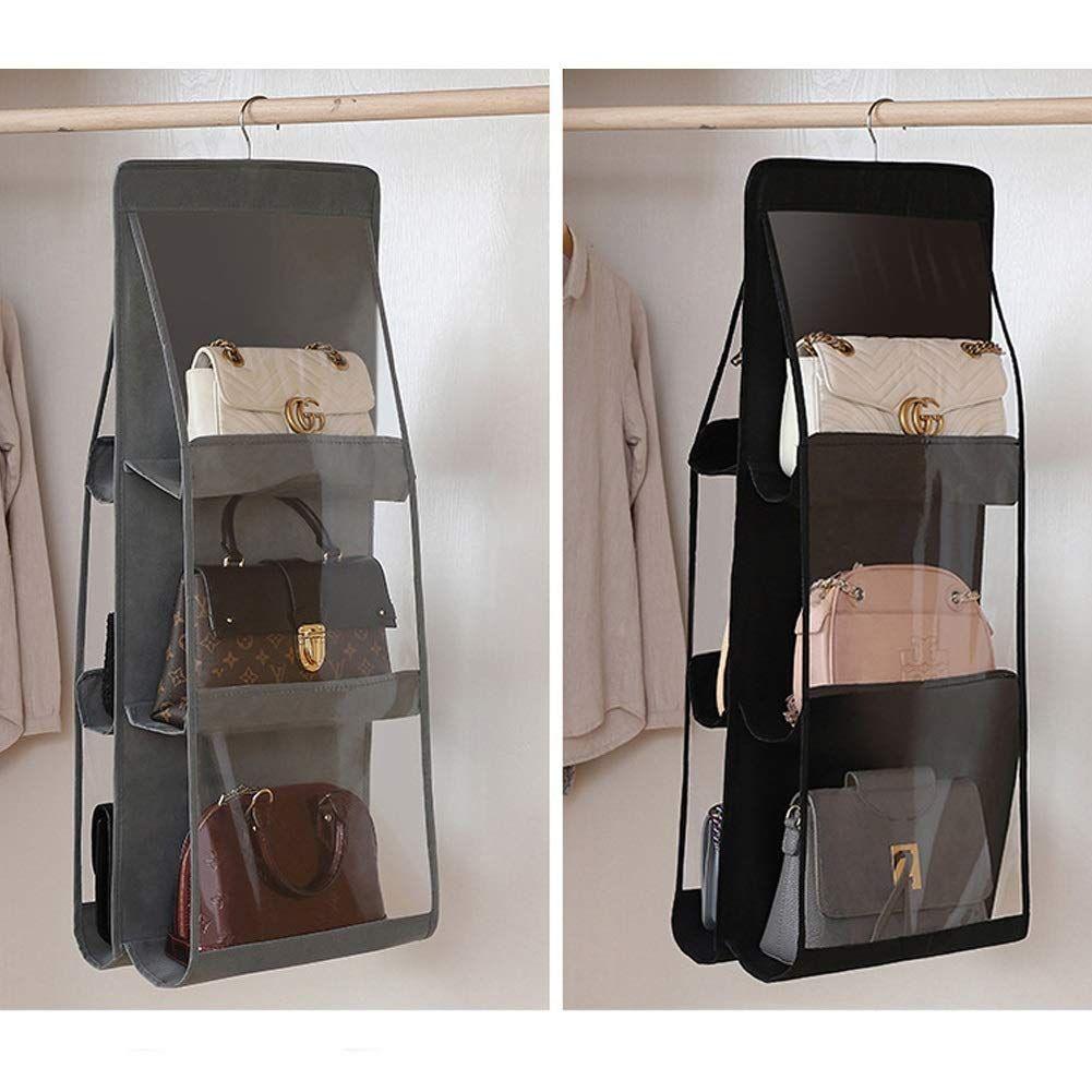 6-Pocket Handbag Organizer | Rotatable Hook & Transparent Windows | Tidy Storage Solution - LIFE STORES UGANDA