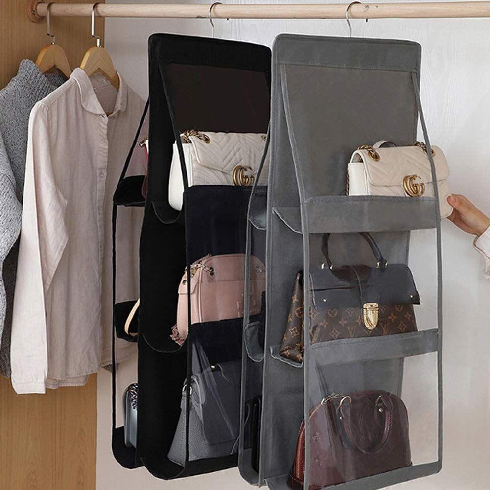 6-Pocket Handbag Organizer | Rotatable Hook & Transparent Windows | Tidy Storage Solution - LIFE STORES UGANDA