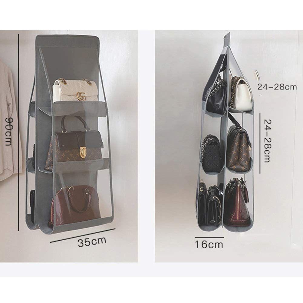 6-Pocket Handbag Organizer | Rotatable Hook & Transparent Windows | Tidy Storage Solution - LIFE STORES UGANDA
