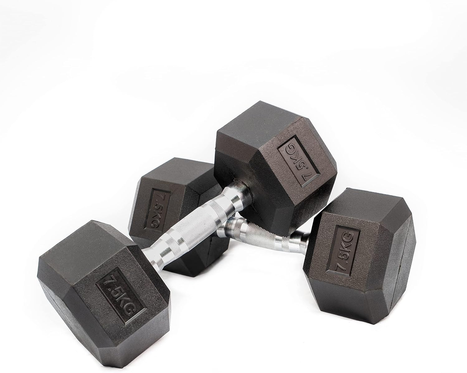 7.5kg Hex Dumbbells – Rubber-Coated Pair for Home Gym Workouts