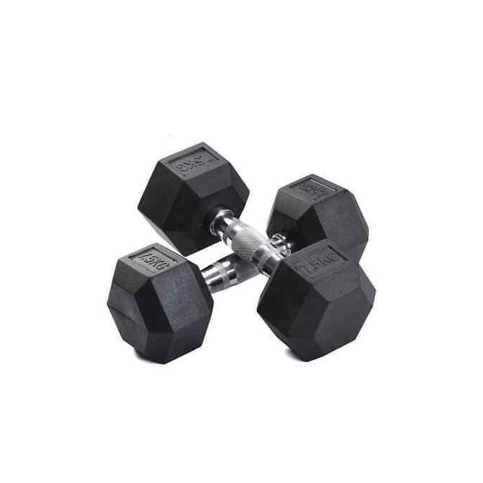 7.5kg Hex Dumbbells – Rubber-Coated Pair for Home Gym Workouts